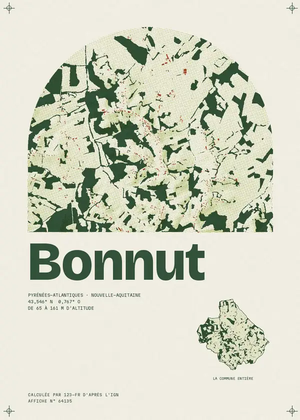 Affiche de Bonnut, calculée par 123-fr d'après l'IGN