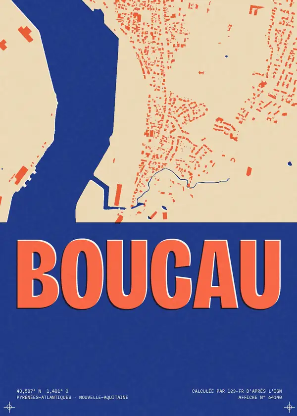Affiche de Boucau, calculée par 123-fr d'après l'IGN