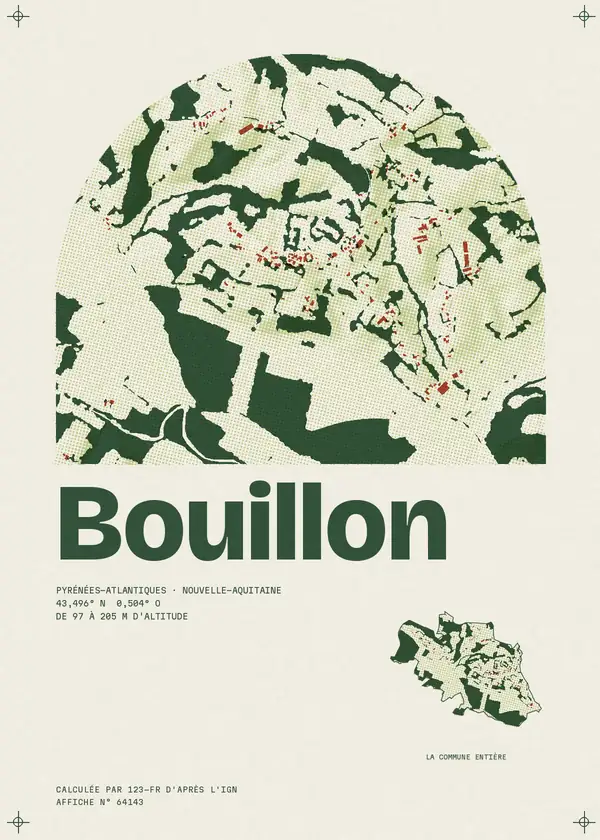 Affiche de Bouillon, calculée par 123-fr d'après l'IGN