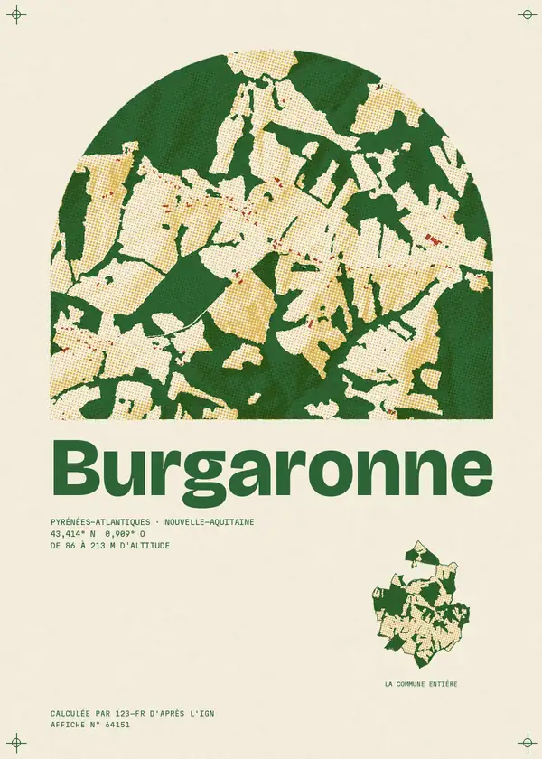 Affiche de Burgaronne, calculée par 123-fr d'après l'IGN