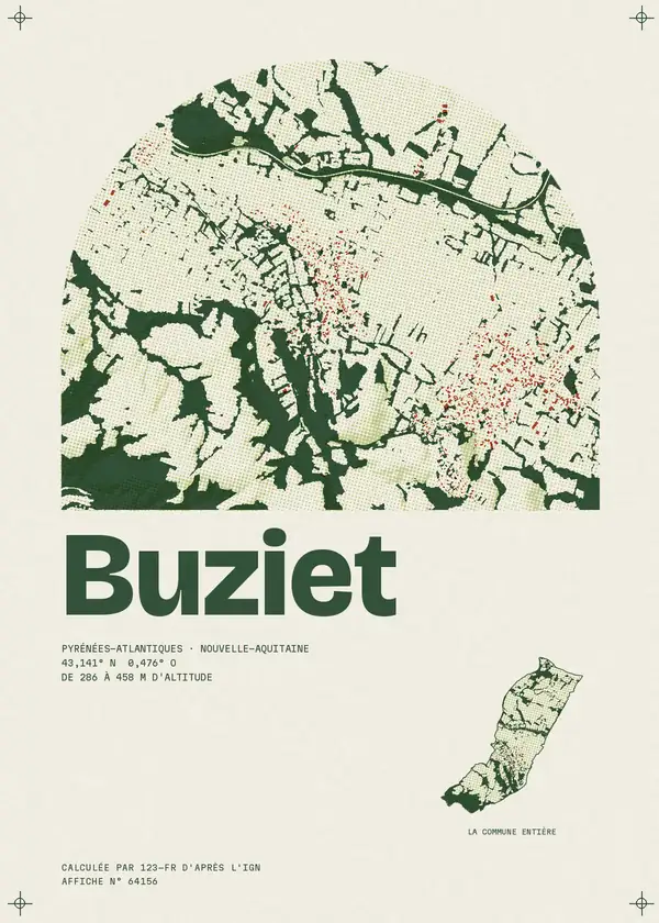 Affiche de Buziet, calculée par 123-fr d'après l'IGN