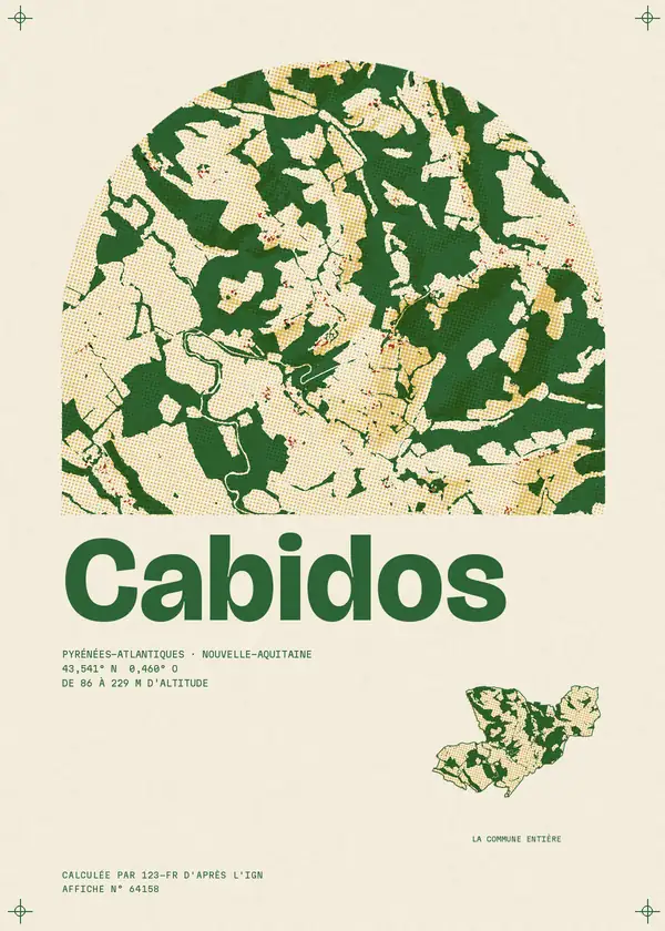 Affiche de Cabidos, calculée par 123-fr d'après l'IGN