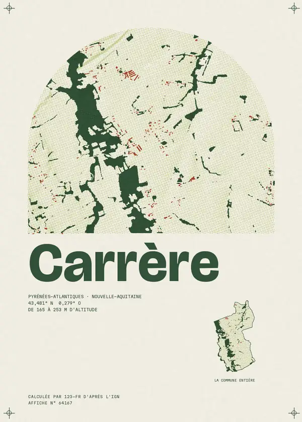 Affiche de Carrère, calculée par 123-fr d'après l'IGN
