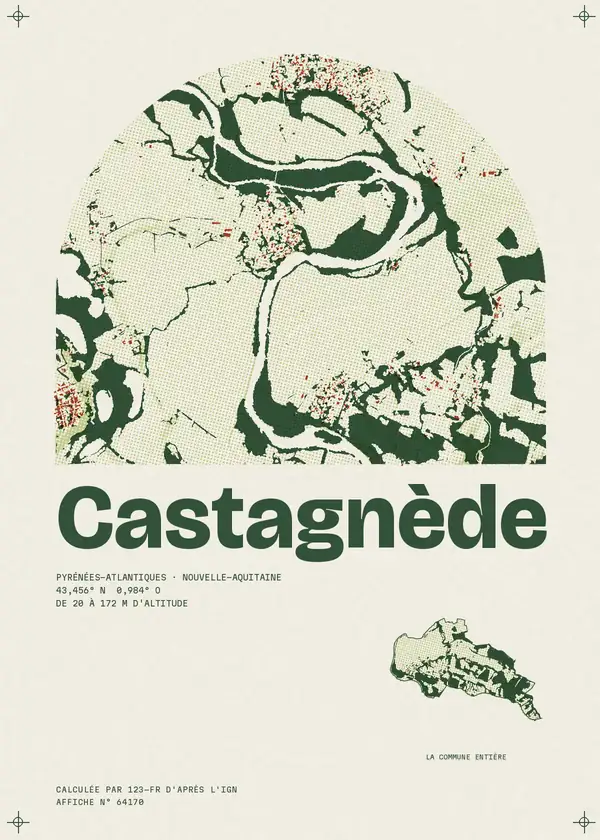 Affiche de Castagnède, calculée par 123-fr d'après l'IGN