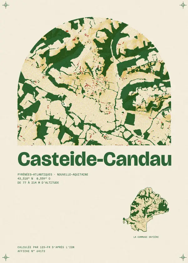 Affiche de Casteide-Candau, calculée par 123-fr d'après l'IGN