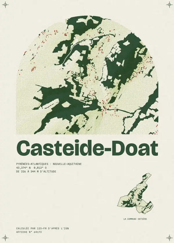 Affiche de Casteide-Doat, calculée par 123-fr d'après l'IGN
