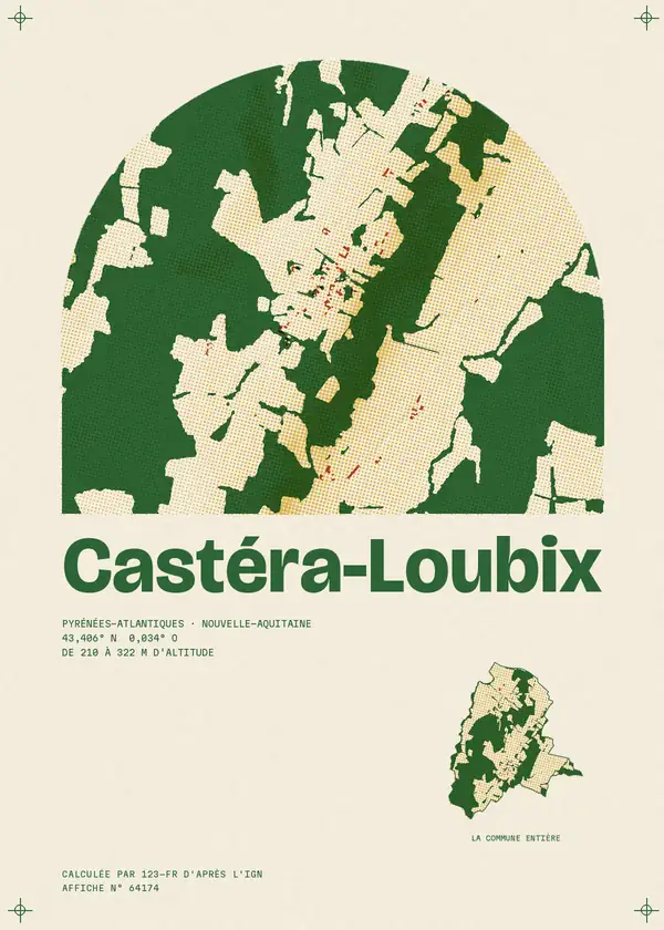 Affiche de Castéra-Loubix, calculée par 123-fr d'après l'IGN