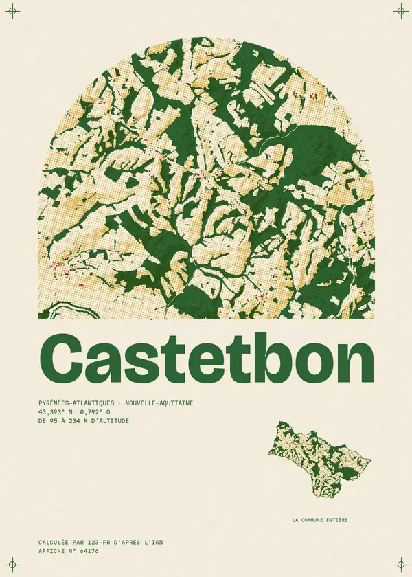 Affiche de Castetbon, calculée par 123-fr d'après l'IGN