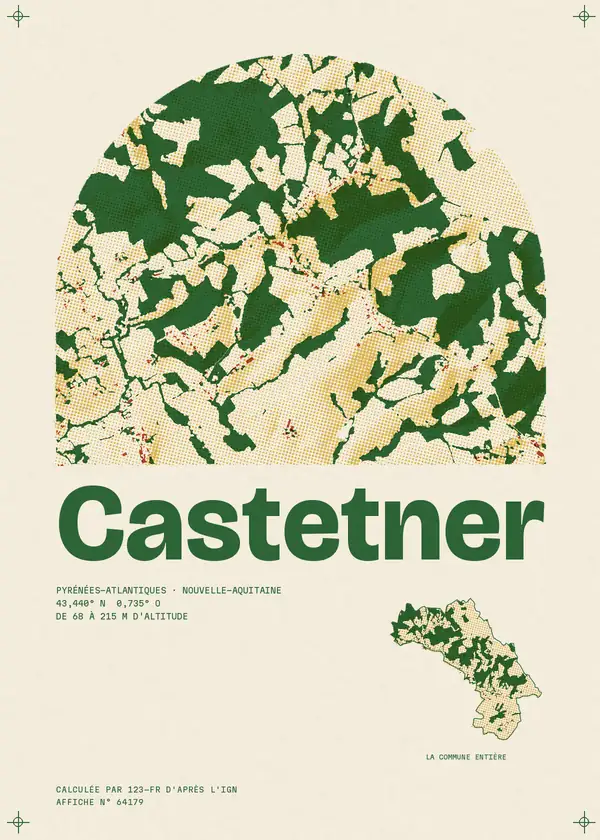 Affiche de Castetner, calculée par 123-fr d'après l'IGN