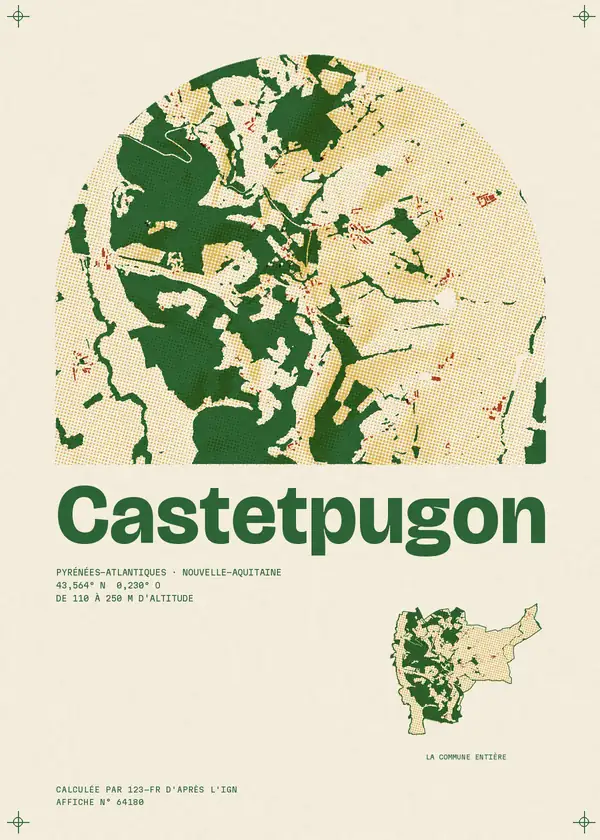 Affiche de Castetpugon, calculée par 123-fr d'après l'IGN