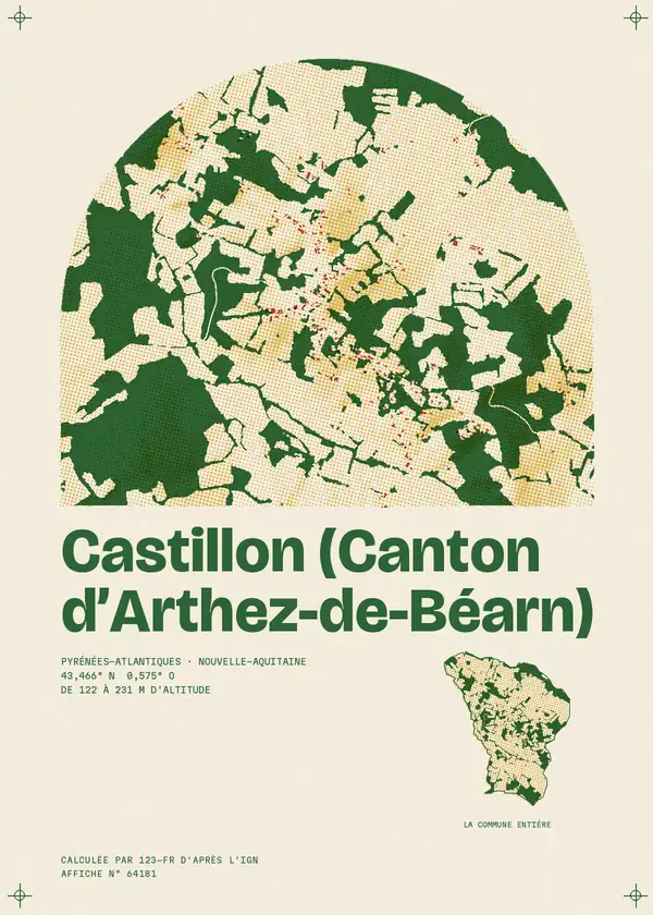 Affiche de Castillon (Canton d'Arthez-de-Béarn), calculée par 123-fr d'après l'IGN