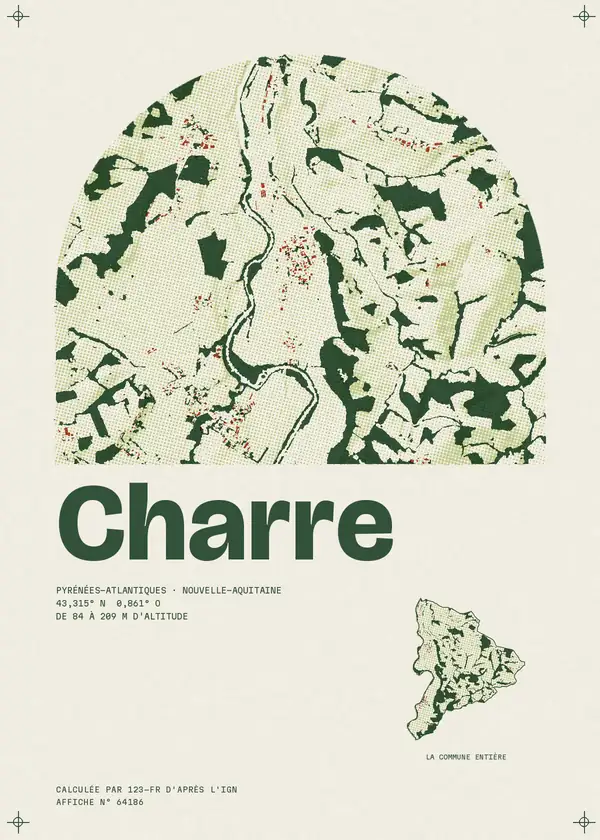Affiche de Charre, calculée par 123-fr d'après l'IGN