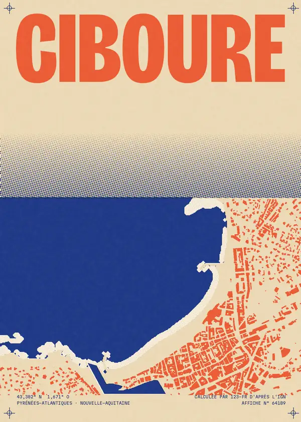 Affiche de Ciboure, calculée par 123-fr d'après l'IGN