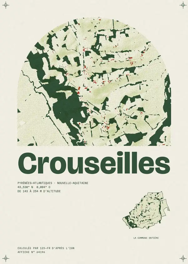 Affiche de Crouseilles, calculée par 123-fr d'après l'IGN