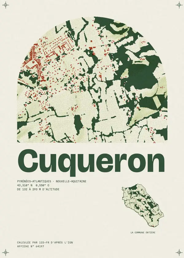 Affiche de Cuqueron, calculée par 123-fr d'après l'IGN