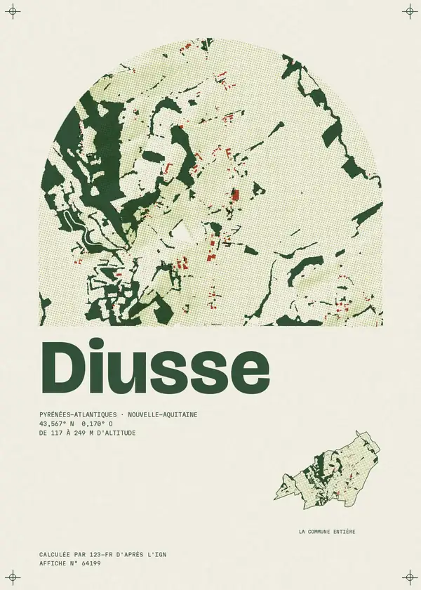 Affiche de Diusse, calculée par 123-fr d'après l'IGN