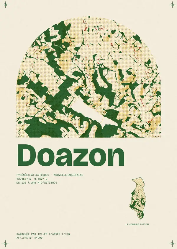 Affiche de Doazon, calculée par 123-fr d'après l'IGN