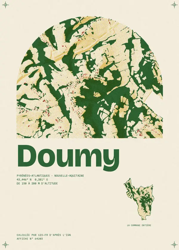 Affiche de Doumy, calculée par 123-fr d'après l'IGN