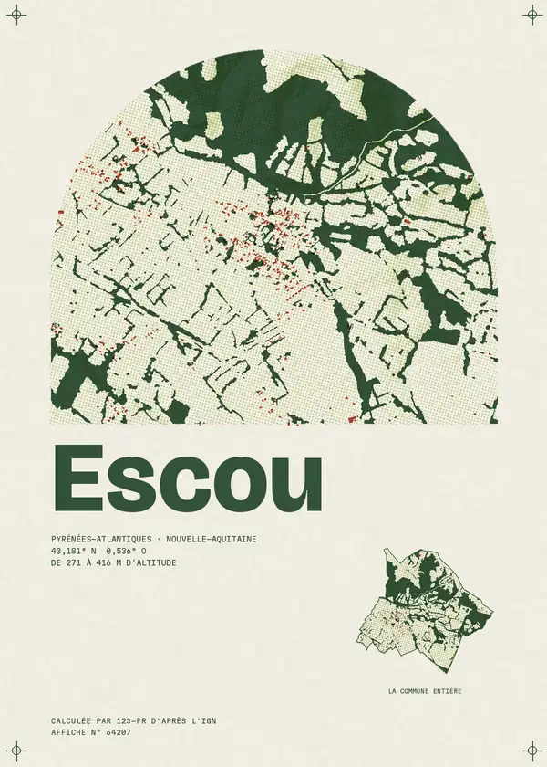 Affiche de Escou, calculée par 123-fr d'après l'IGN