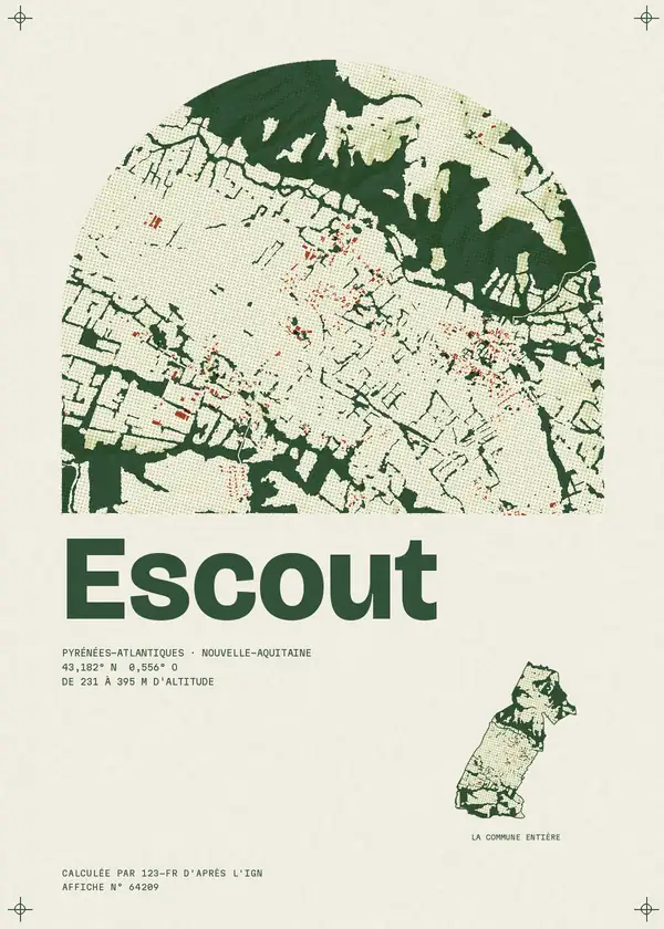 Affiche de Escout, calculée par 123-fr d'après l'IGN