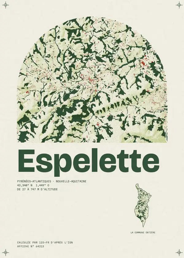 Affiche de Espelette, calculée par 123-fr d'après l'IGN