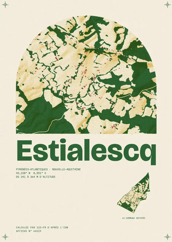 Affiche de Estialescq, calculée par 123-fr d'après l'IGN