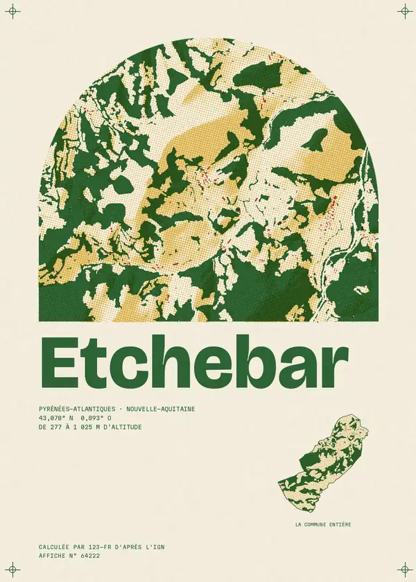 Affiche de Etchebar, calculée par 123-fr d'après l'IGN