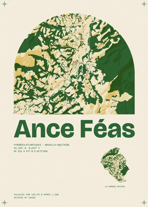 Affiche de Ance Féas, calculée par 123-fr d'après l'IGN