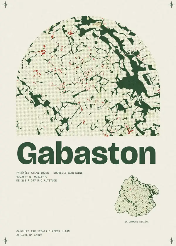 Affiche de Gabaston, calculée par 123-fr d'après l'IGN