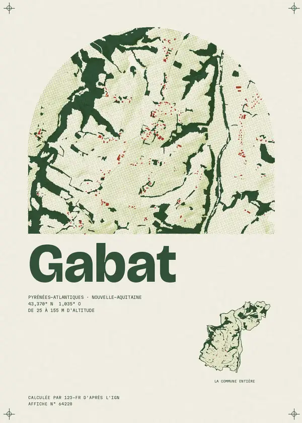 Affiche de Gabat, calculée par 123-fr d'après l'IGN