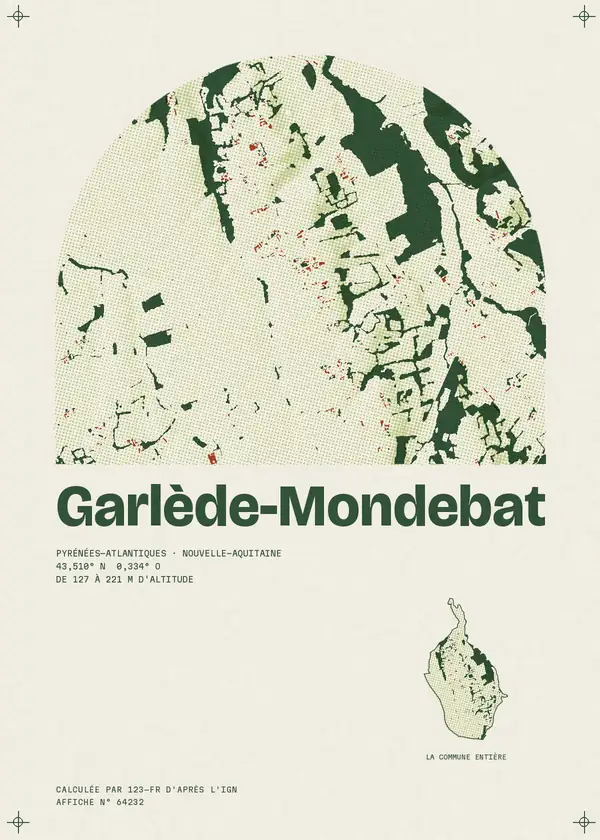 Affiche de Garlède-Mondebat, calculée par 123-fr d'après l'IGN
