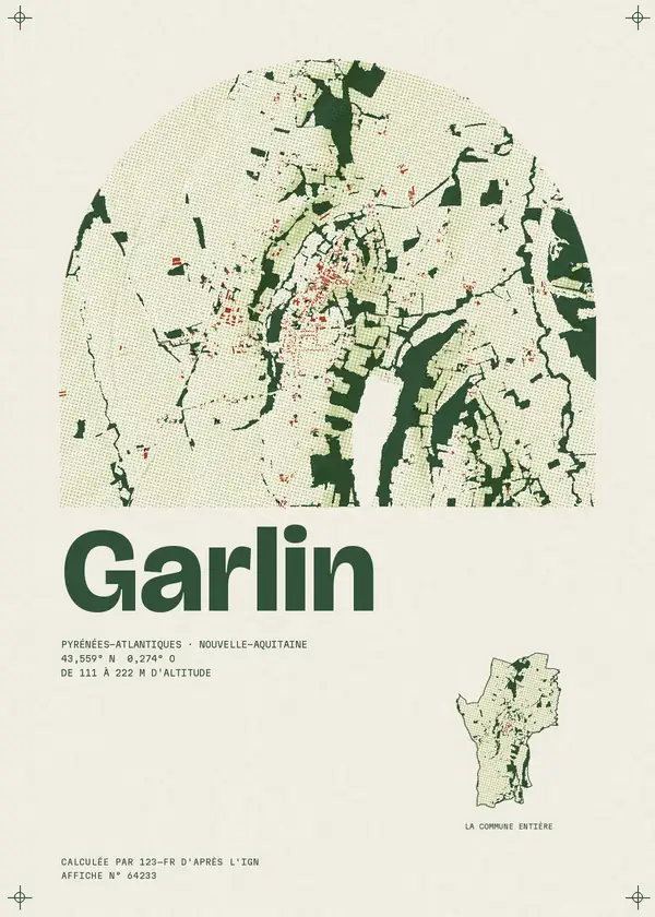 Affiche de Garlin, calculée par 123-fr d'après l'IGN