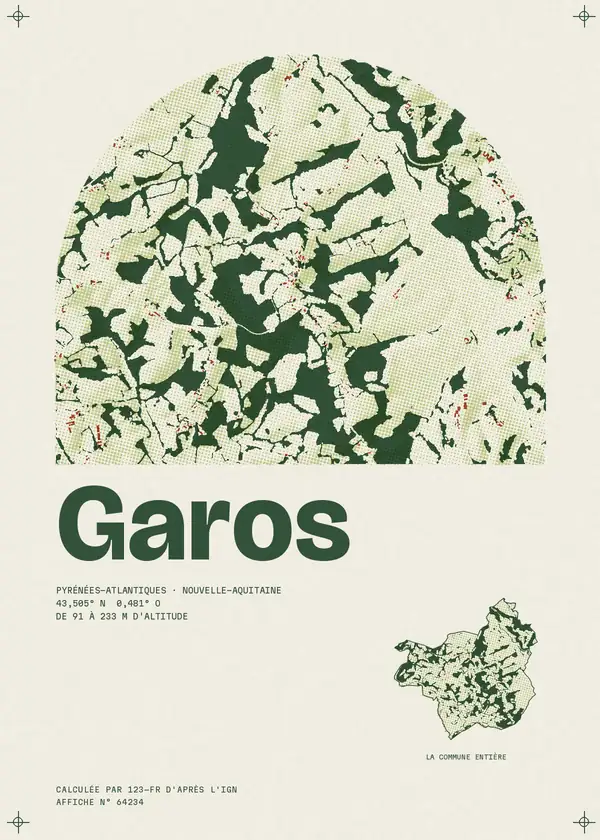 Affiche de Garos, calculée par 123-fr d'après l'IGN