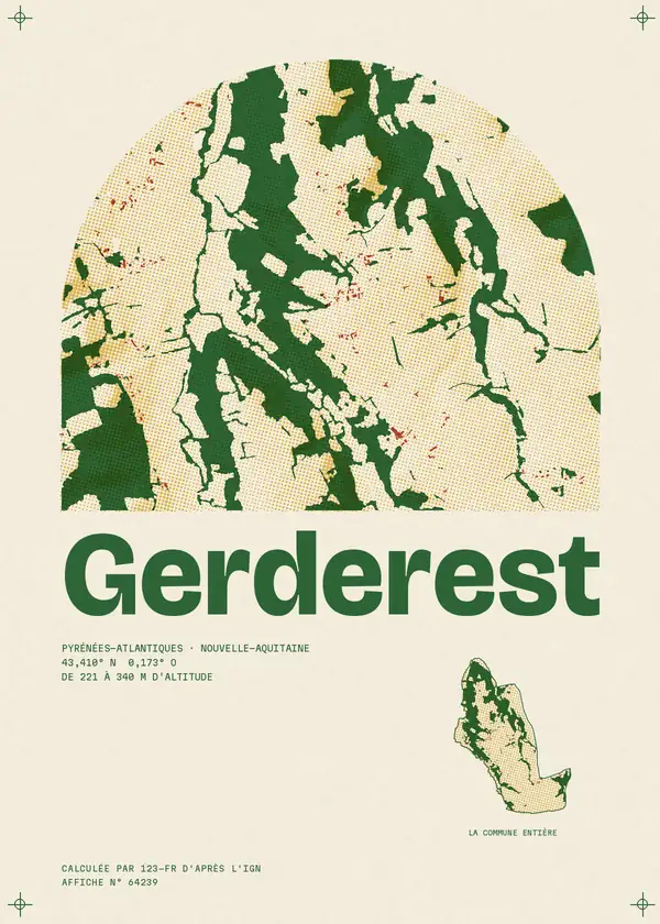 Affiche de Gerderest, calculée par 123-fr d'après l'IGN