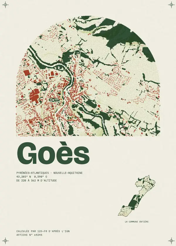 Affiche de Goès, calculée par 123-fr d'après l'IGN