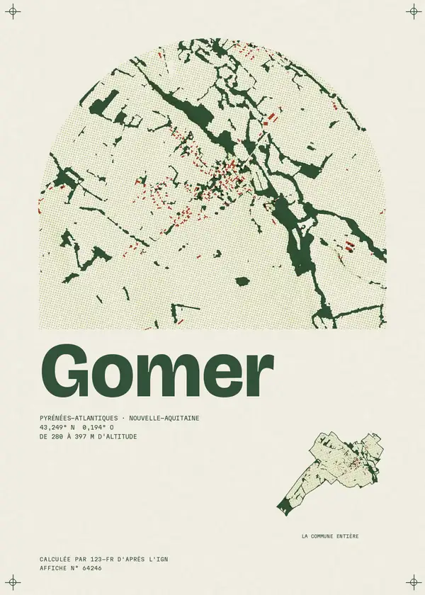 Affiche de Gomer, calculée par 123-fr d'après l'IGN