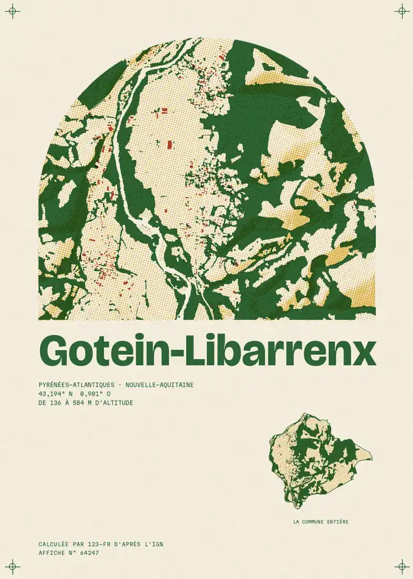 Affiche de Gotein-Libarrenx, calculée par 123-fr d'après l'IGN