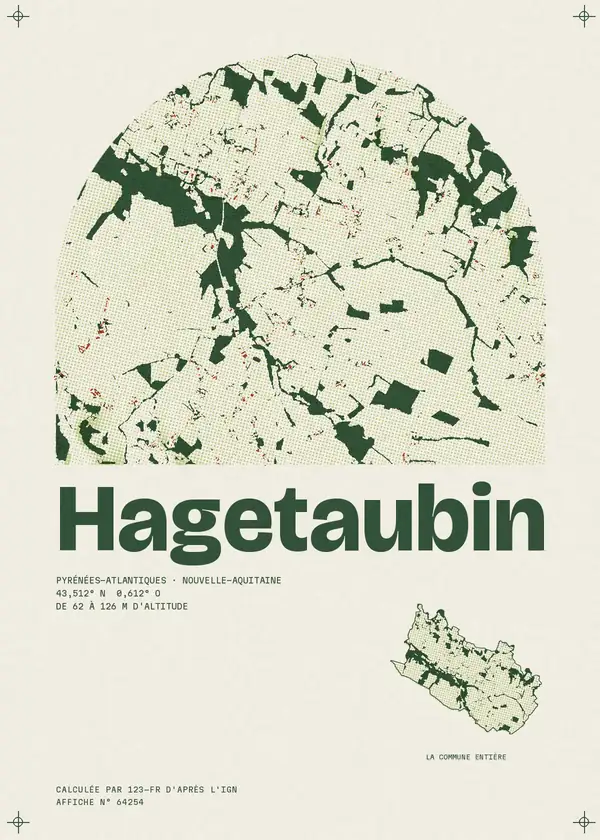 Affiche de Hagetaubin, calculée par 123-fr d'après l'IGN