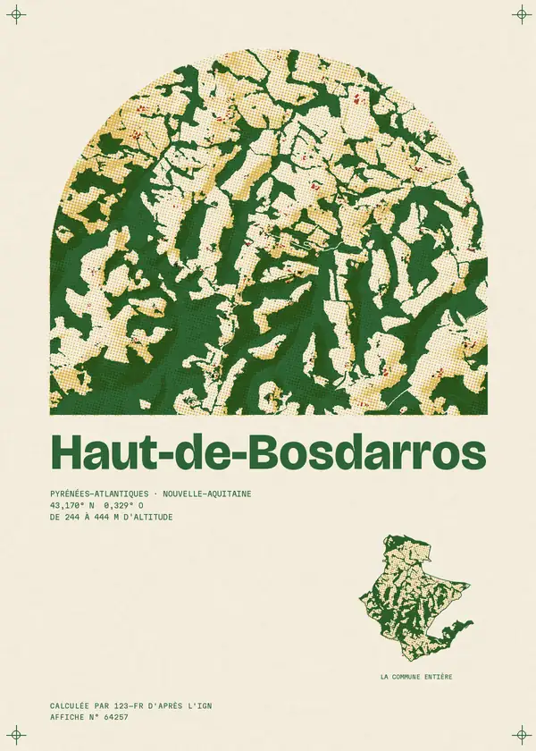Affiche de Haut-de-Bosdarros, calculée par 123-fr d'après l'IGN