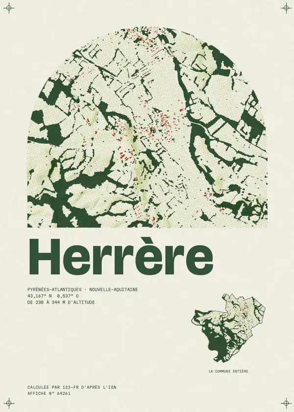 Affiche de Herrère, calculée par 123-fr d'après l'IGN
