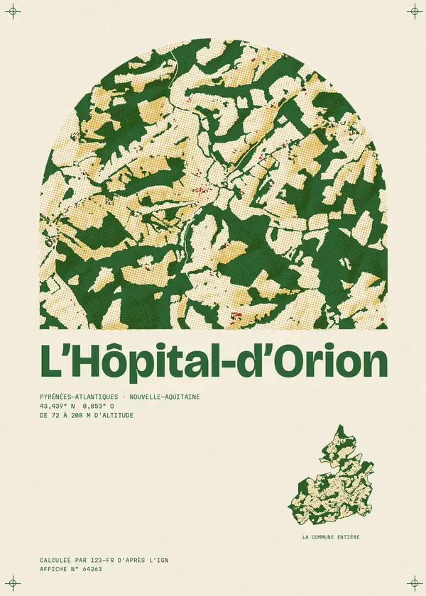 Affiche de L'Hôpital-d'Orion, calculée par 123-fr d'après l'IGN