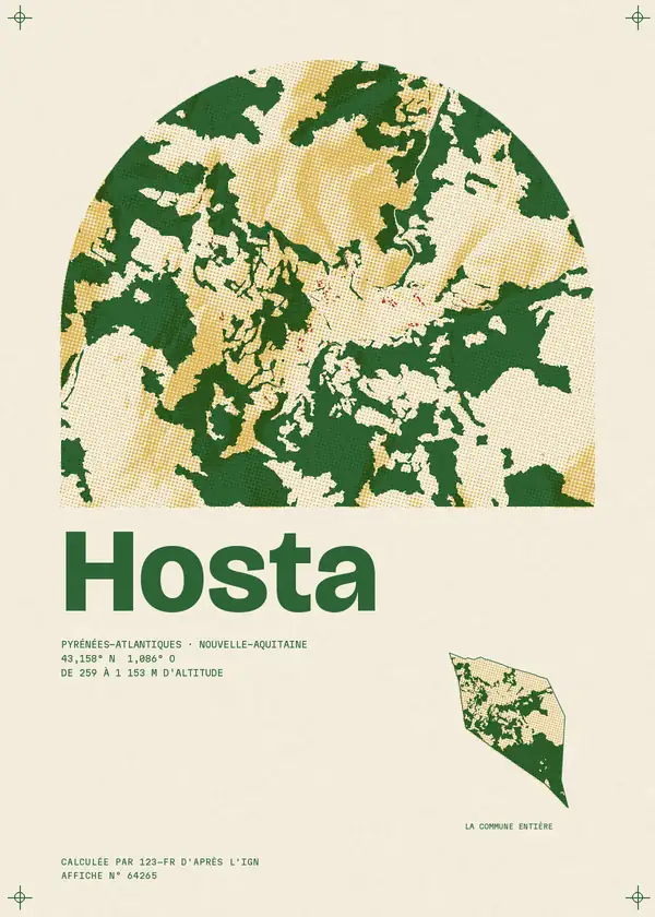 Affiche de Hosta, calculée par 123-fr d'après l'IGN