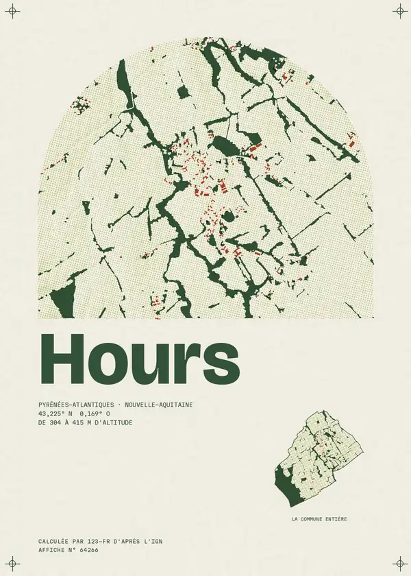 Affiche de Hours, calculée par 123-fr d'après l'IGN