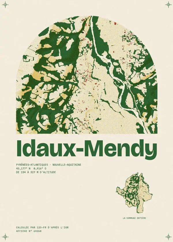 Affiche de Idaux-Mendy, calculée par 123-fr d'après l'IGN