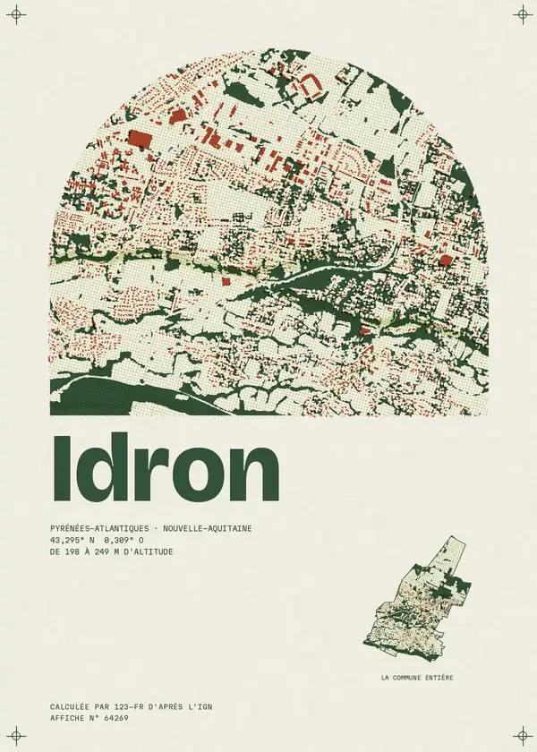 Affiche de Idron, calculée par 123-fr d'après l'IGN