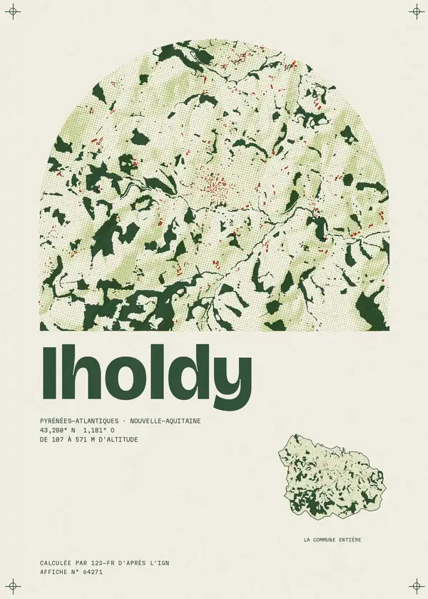 Affiche de Iholdy, calculée par 123-fr d'après l'IGN