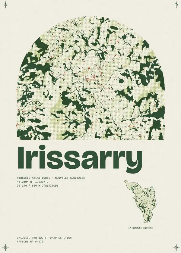 Affiche de Irissarry, calculée par 123-fr d'après l'IGN