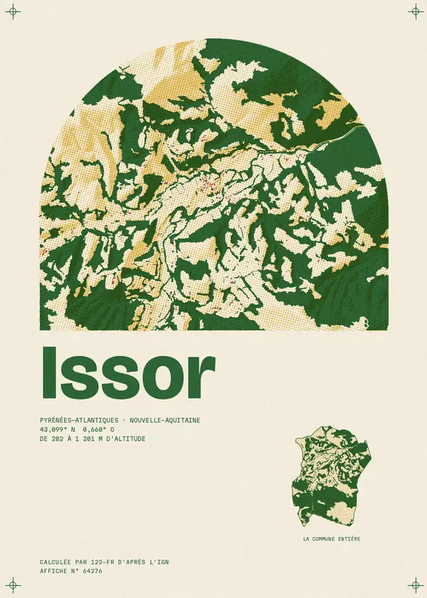 Affiche de Issor, calculée par 123-fr d'après l'IGN