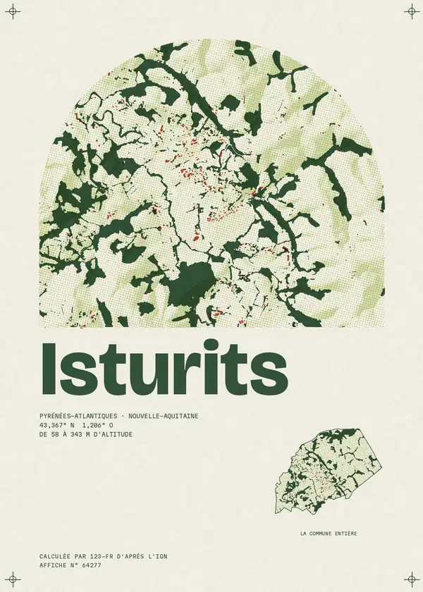 Affiche de Isturits, calculée par 123-fr d'après l'IGN
