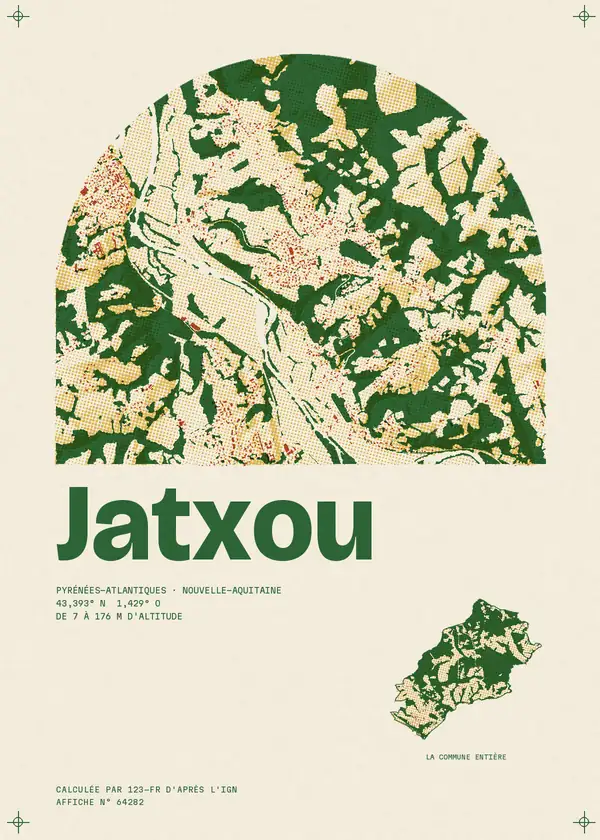 Affiche de Jatxou, calculée par 123-fr d'après l'IGN